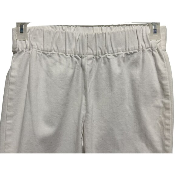 Soft Surroundings Straight Leg Cotton Stretch White White Pull-On Pants Sz PSm - Picture 2 of 5